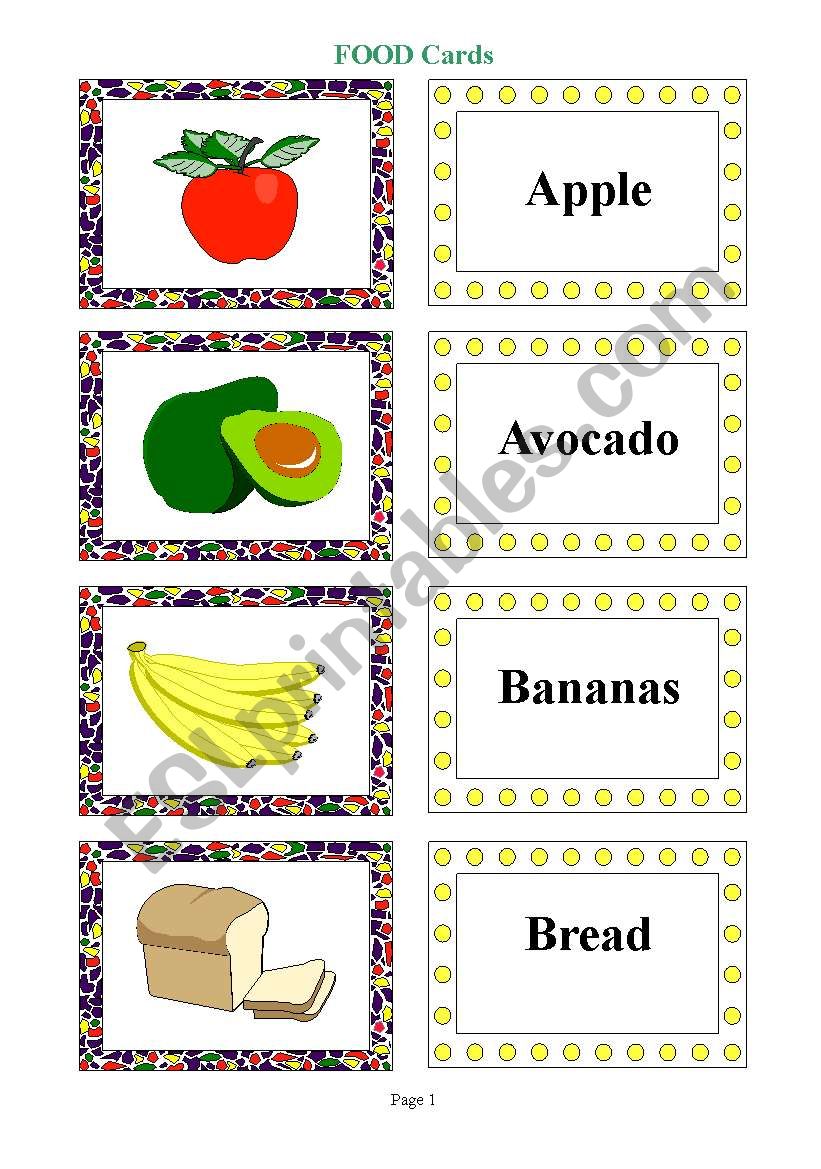 Food Flashcards 3 worksheet