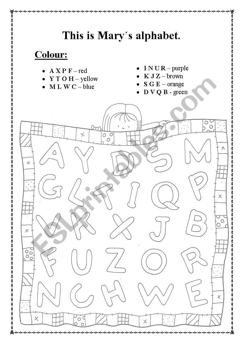 Alphabet colour. worksheet