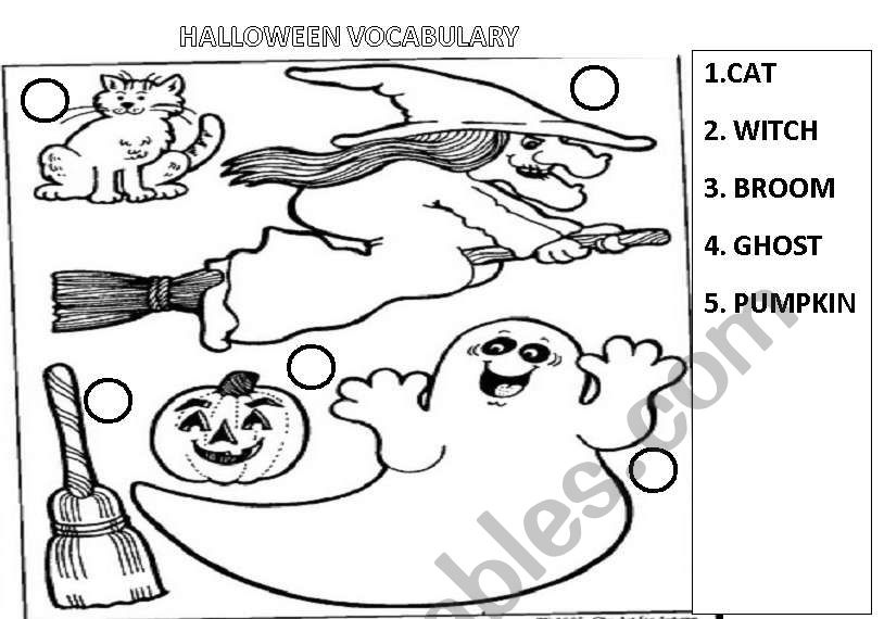 Halloween vocabulary worksheet