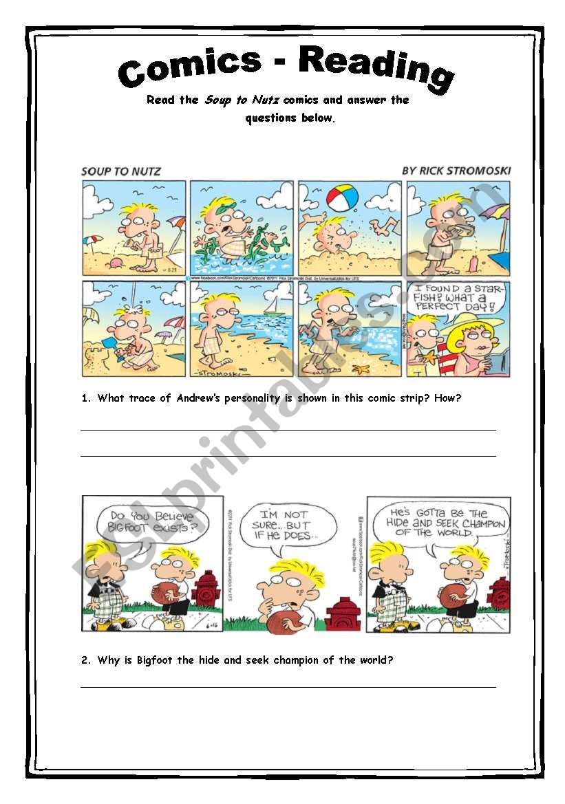 Comics - Reading Activity 21 worksheet