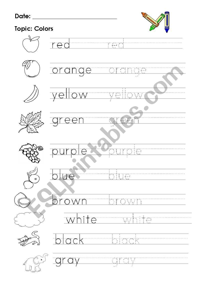 The Colors worksheet