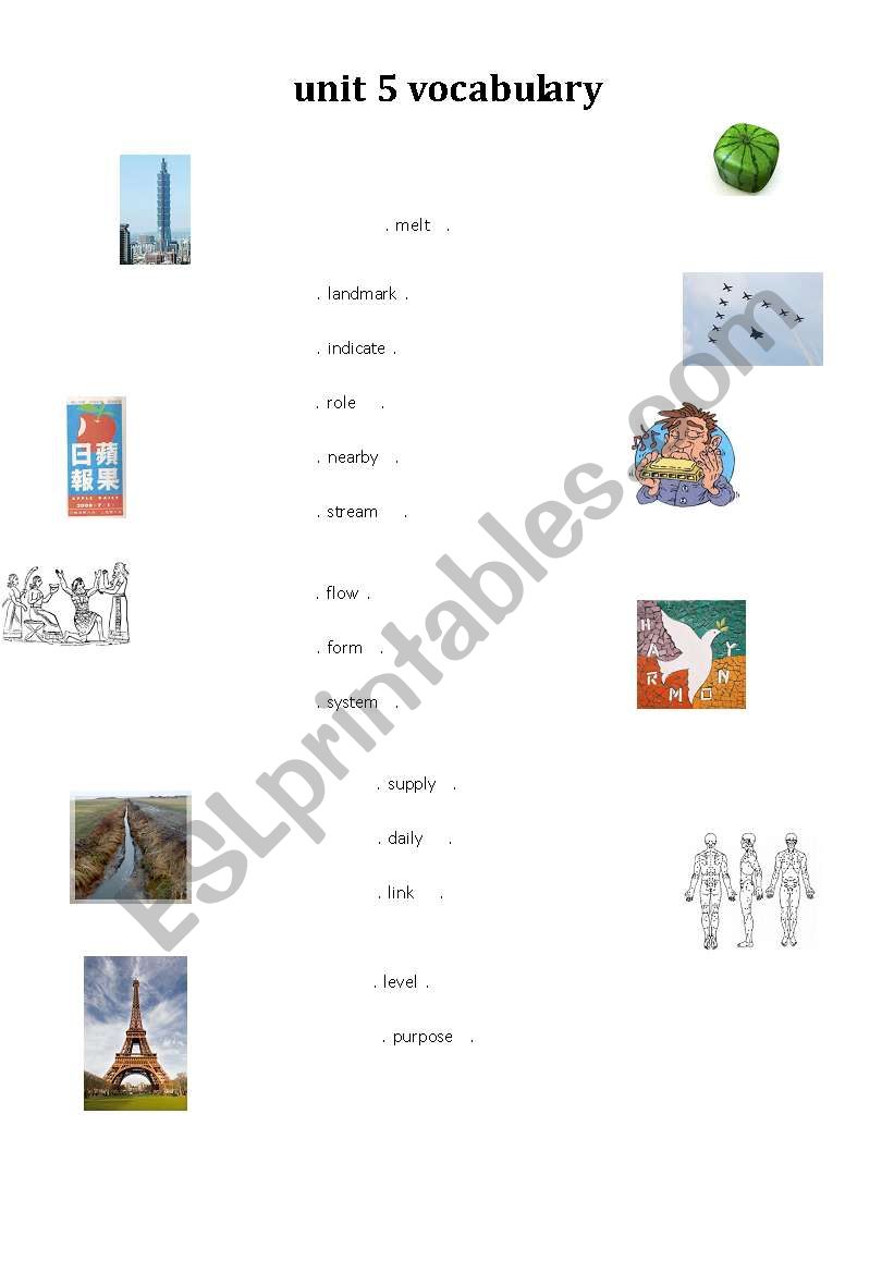 advanced word list worksheet