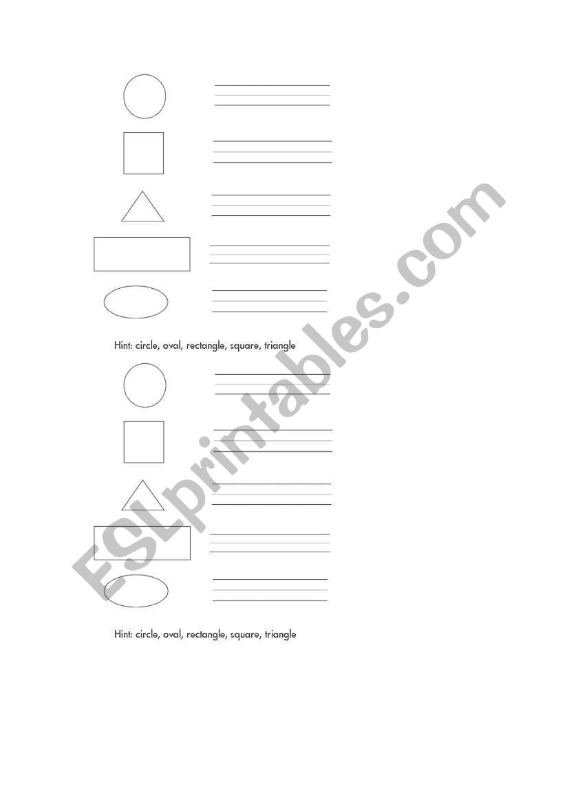 shapes worksheet