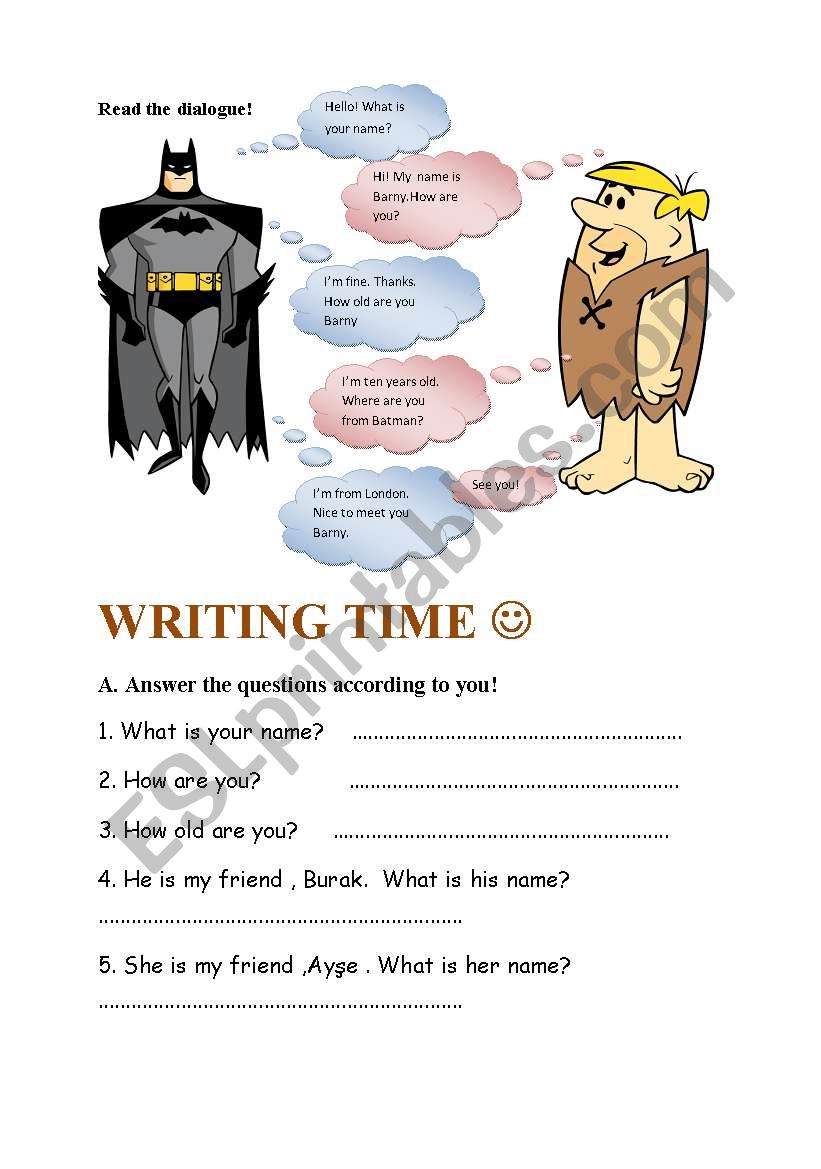 read and answer the questions worksheet