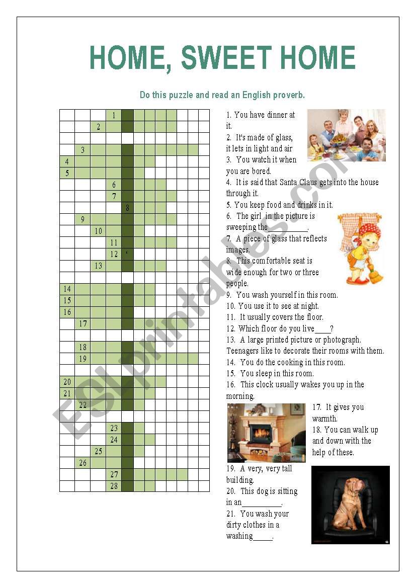 Home, sweet home worksheet