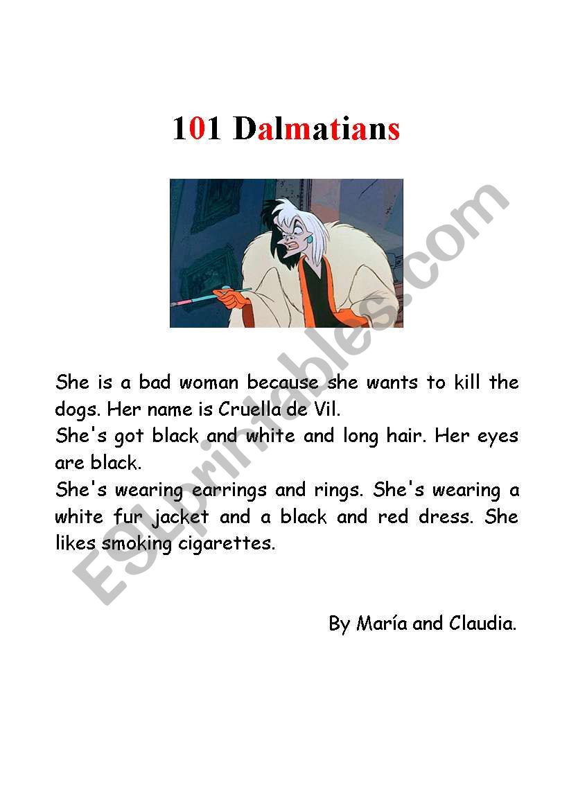 101 Dalmatians worksheet