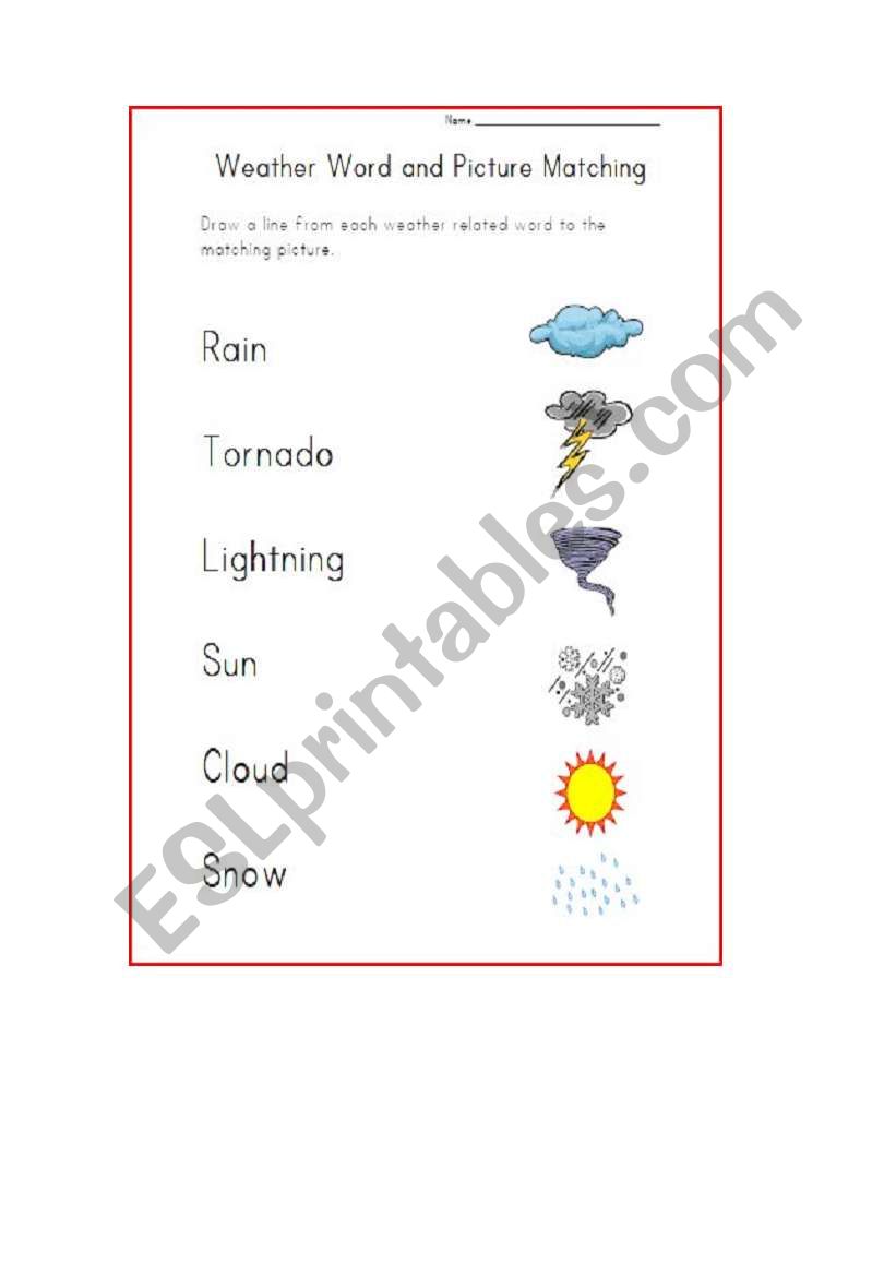 Weather worksheet