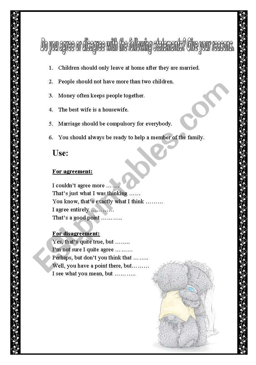 Family life worksheet