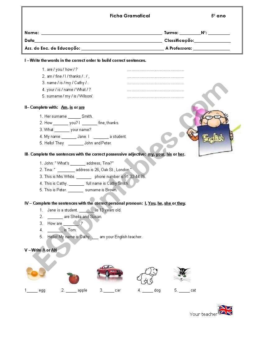 GRAMMAR TEST worksheet