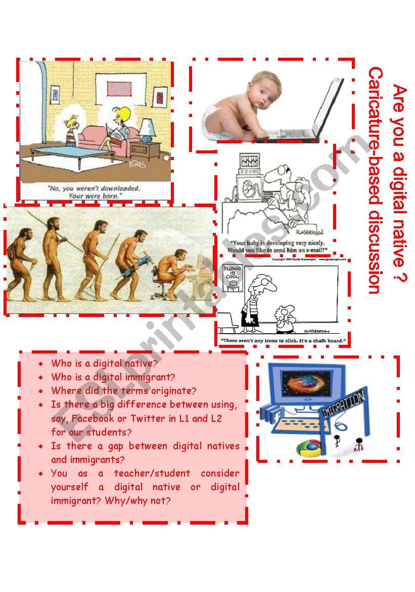 Caricature-based discussion - Are you a digital native?