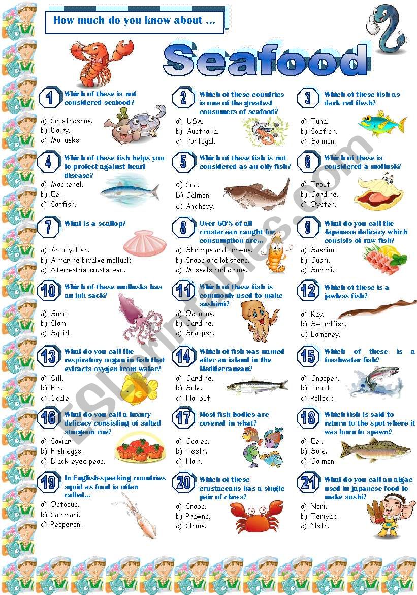 Seafood-Quiz worksheet