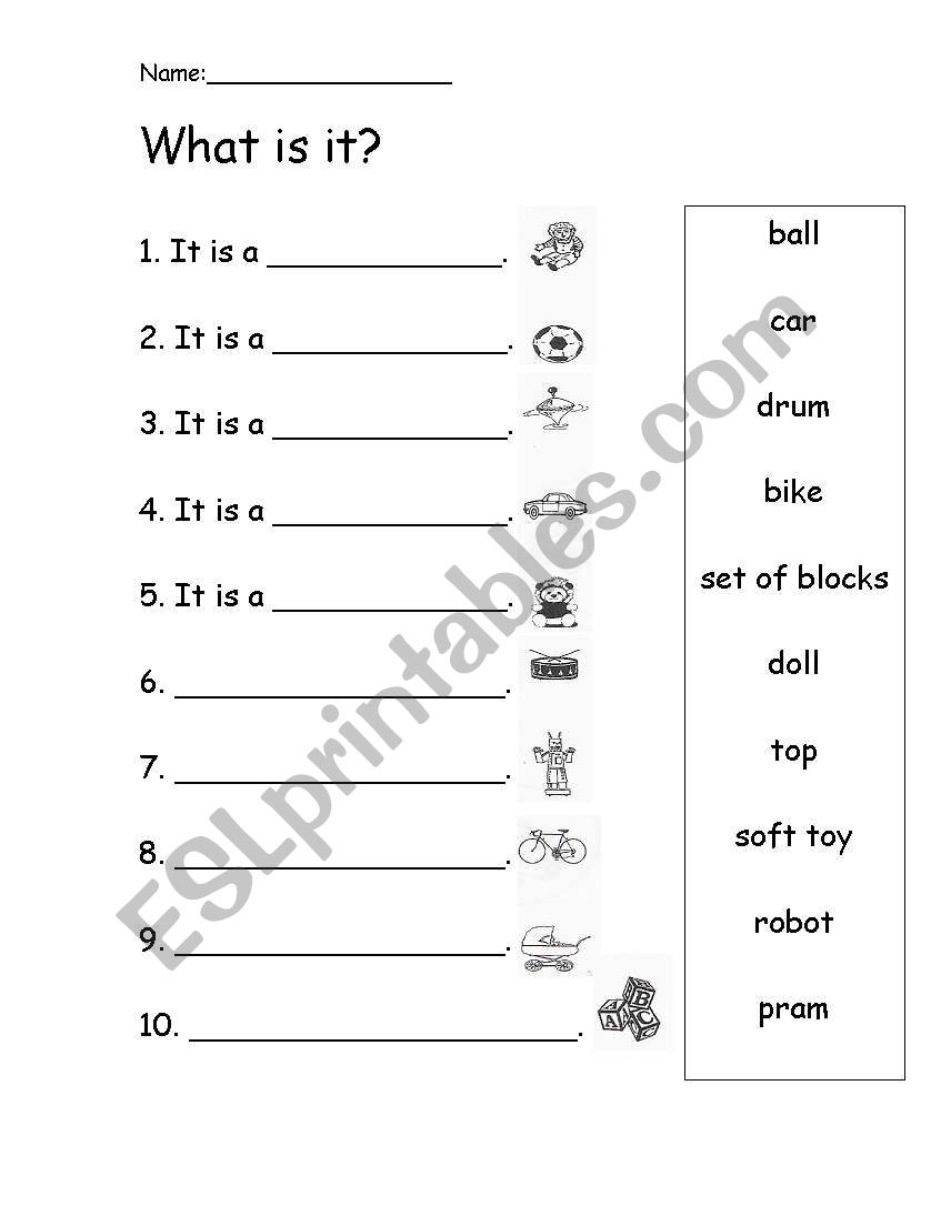 What is it (toys) worksheet worksheet