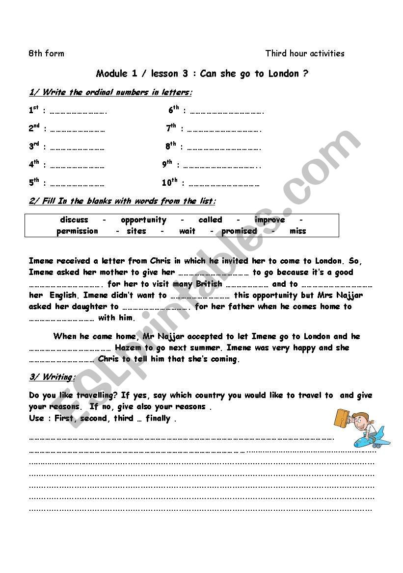 can she go to London? worksheet