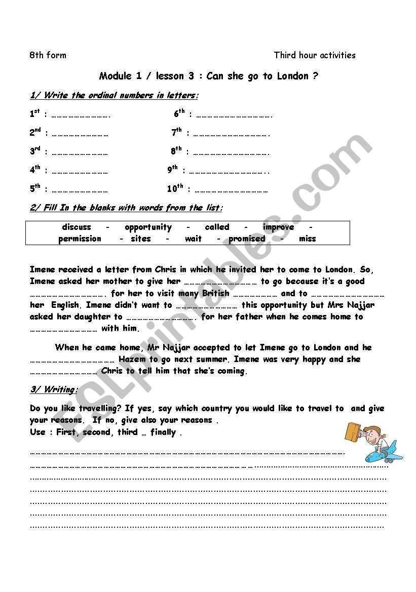 can she go to London? worksheet