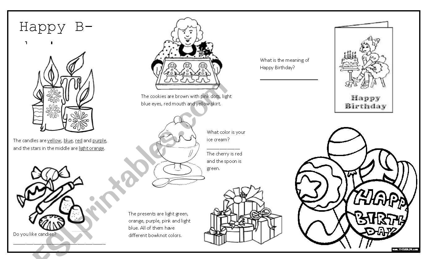 B-day party worksheet