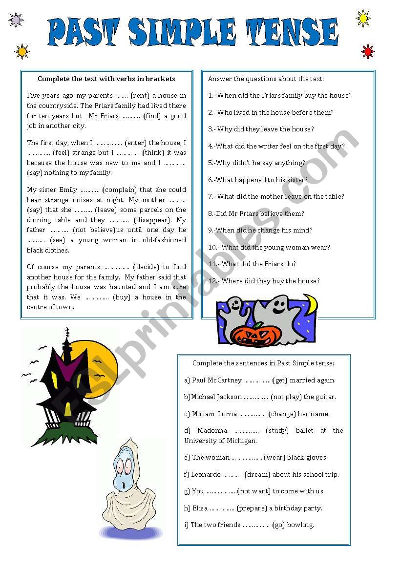 PAST SIMPLE TENSE worksheet