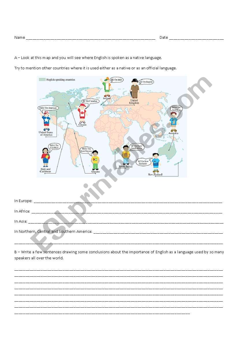 countries worksheet worksheet