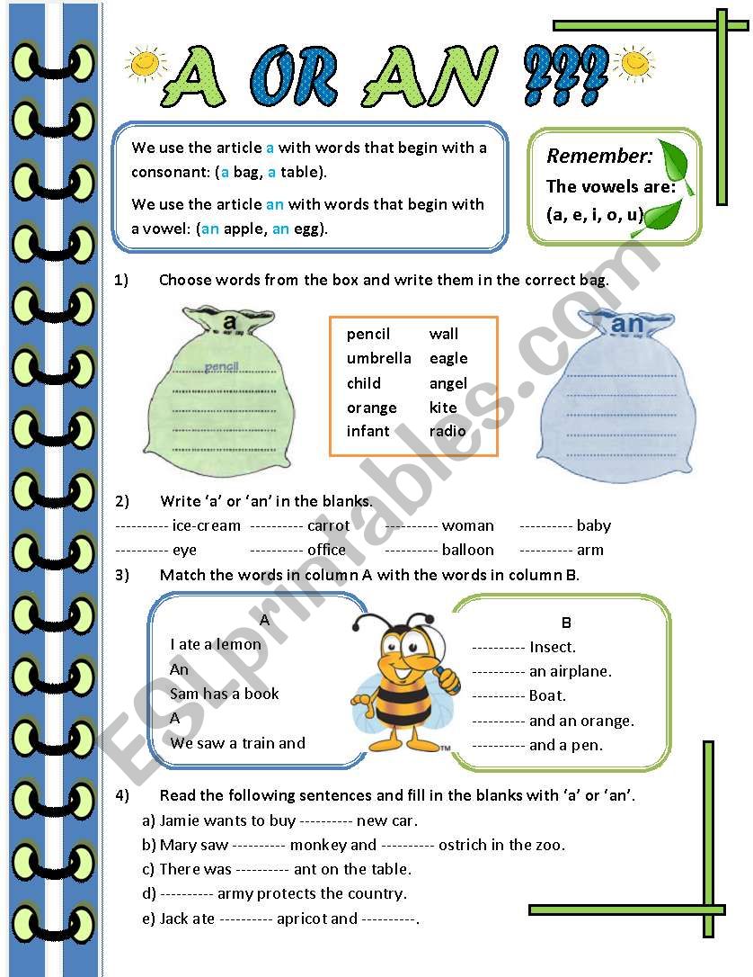 A or An? worksheet