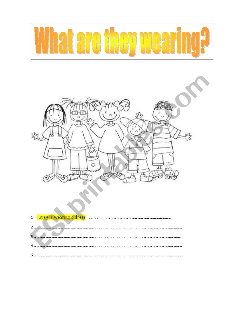 What are they wearing? worksheet