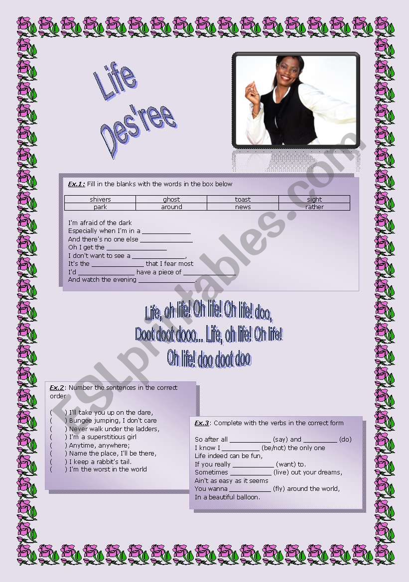 Desree - Life worksheet