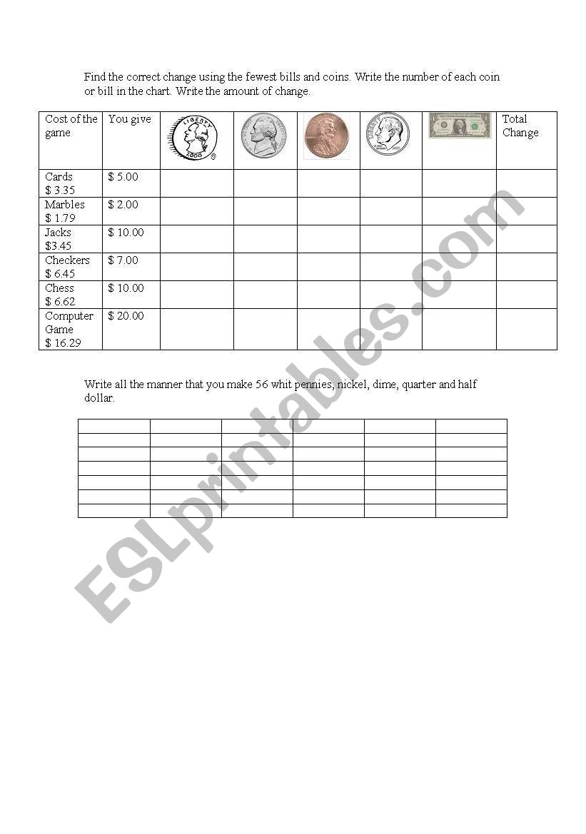 Find the change worksheet