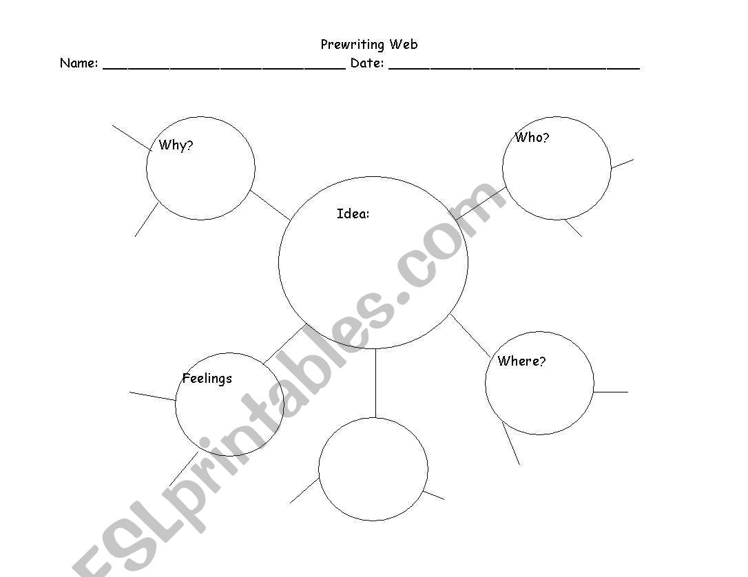 Pre Writing Web worksheet