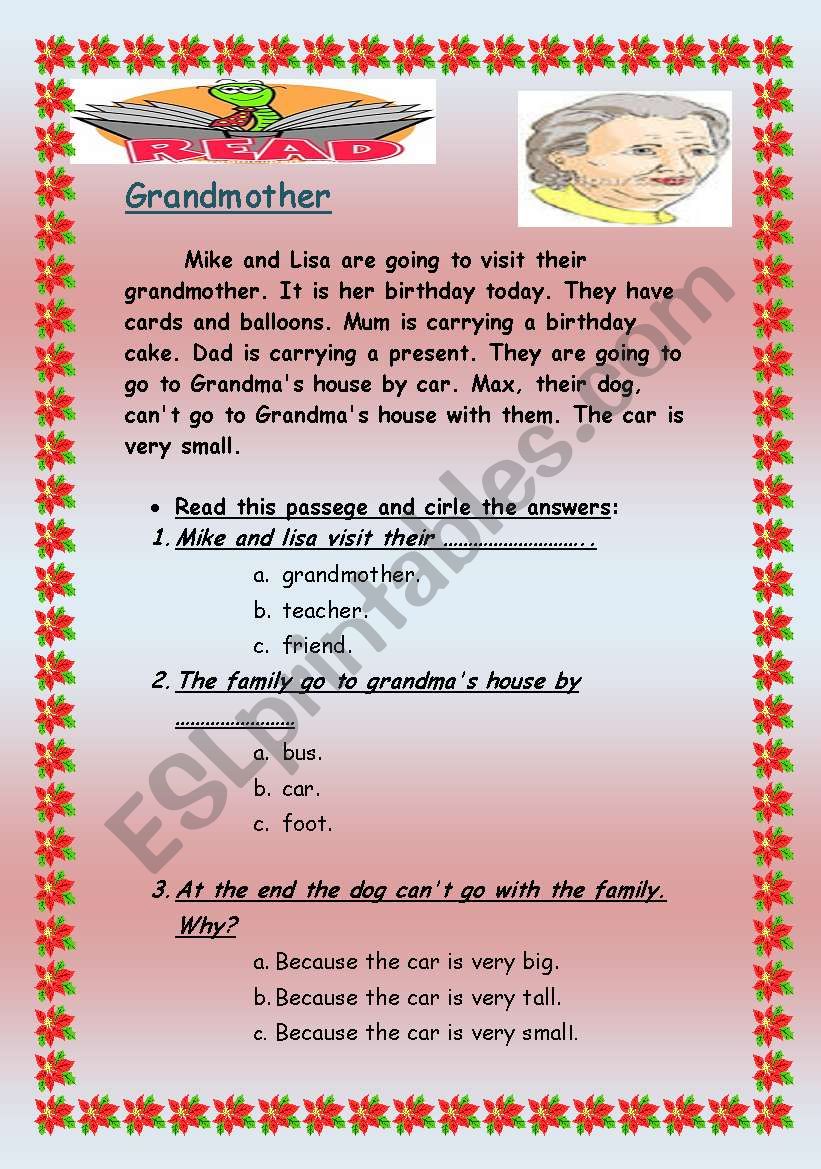 Grandmother worksheet