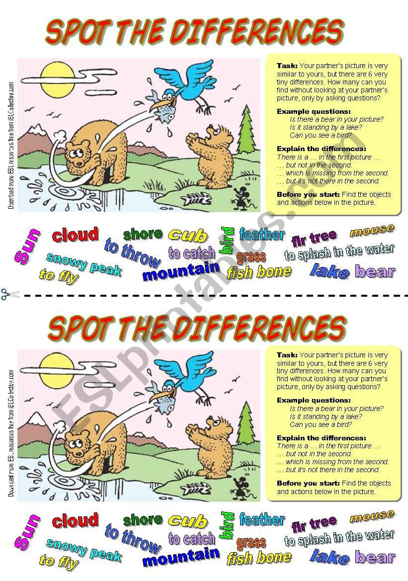 Spot the differences (3). Bears Fishing