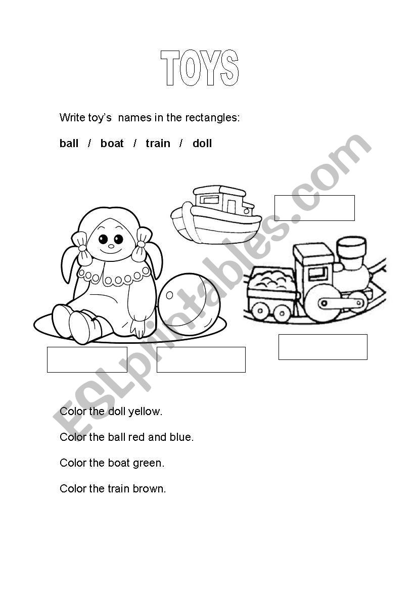 Toys worksheet