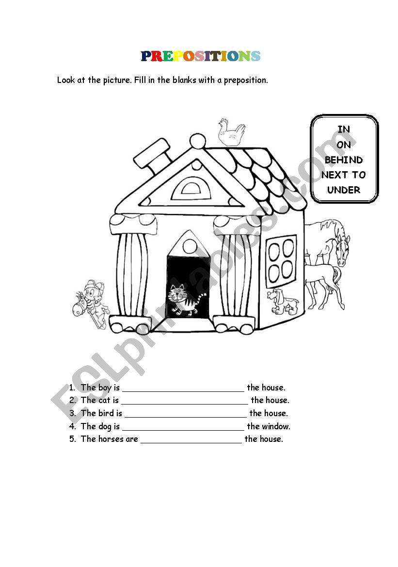 prepositions worksheet