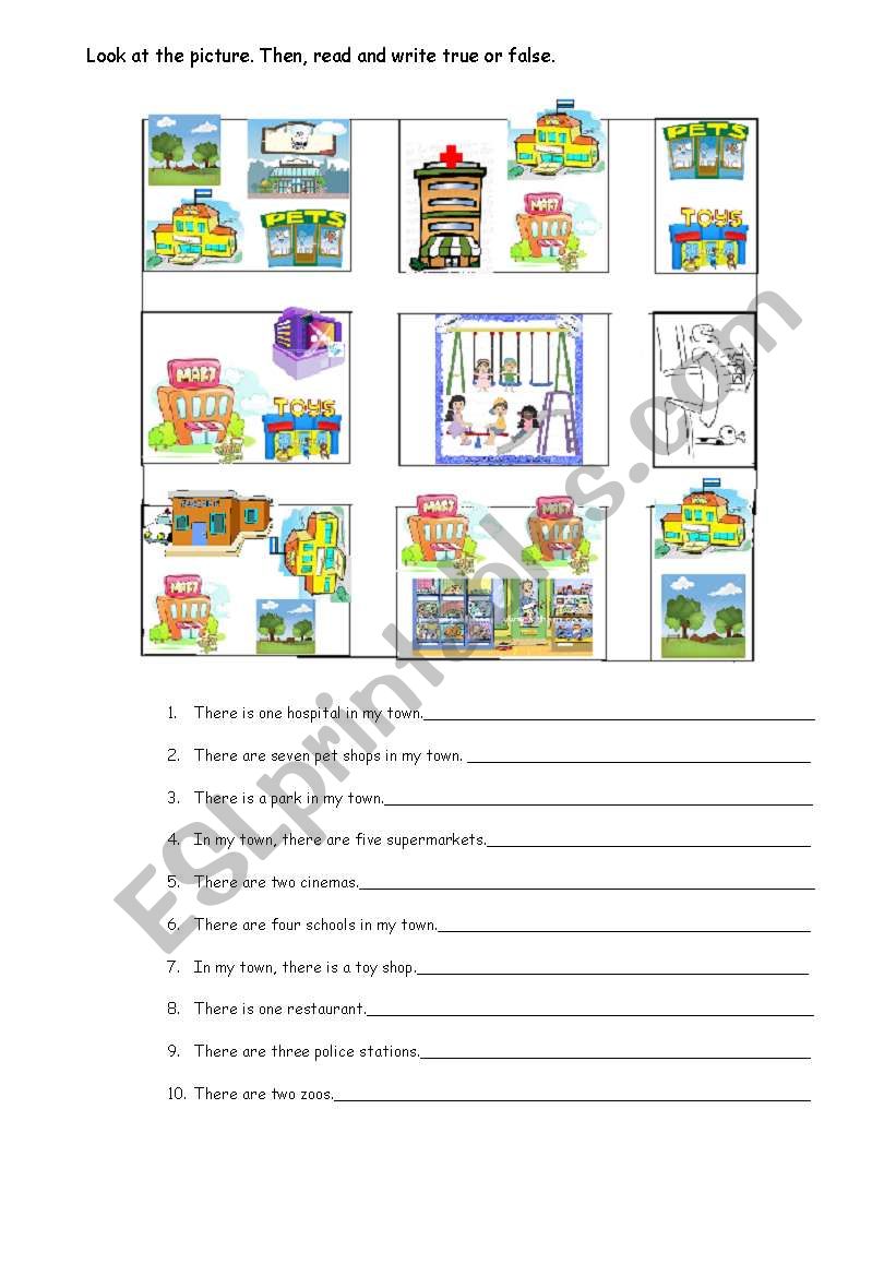 My town! worksheet