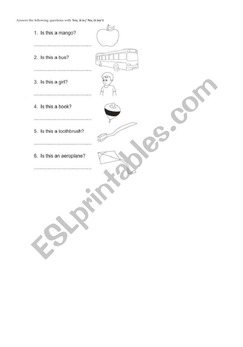 Yes/No Questions worksheet
