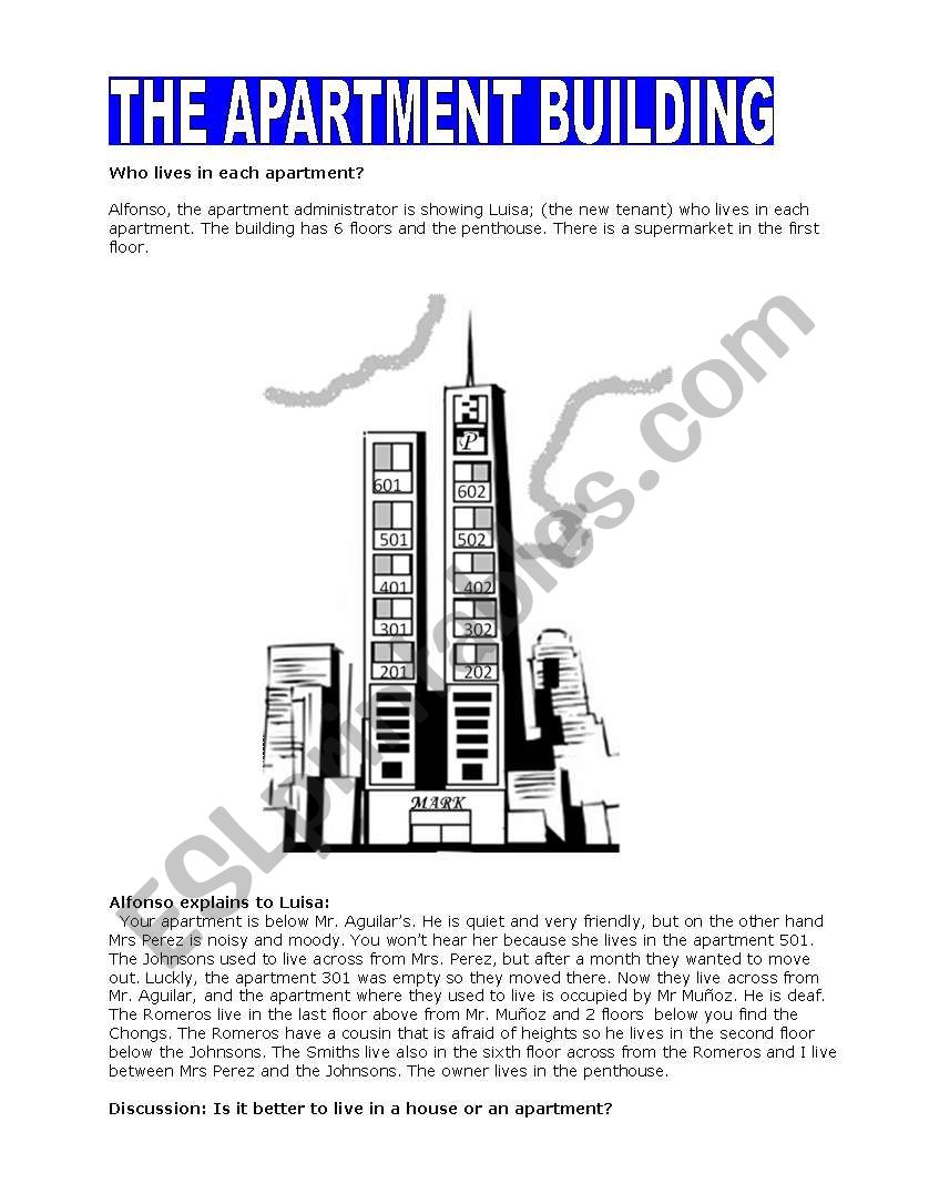 The apartment building worksheet