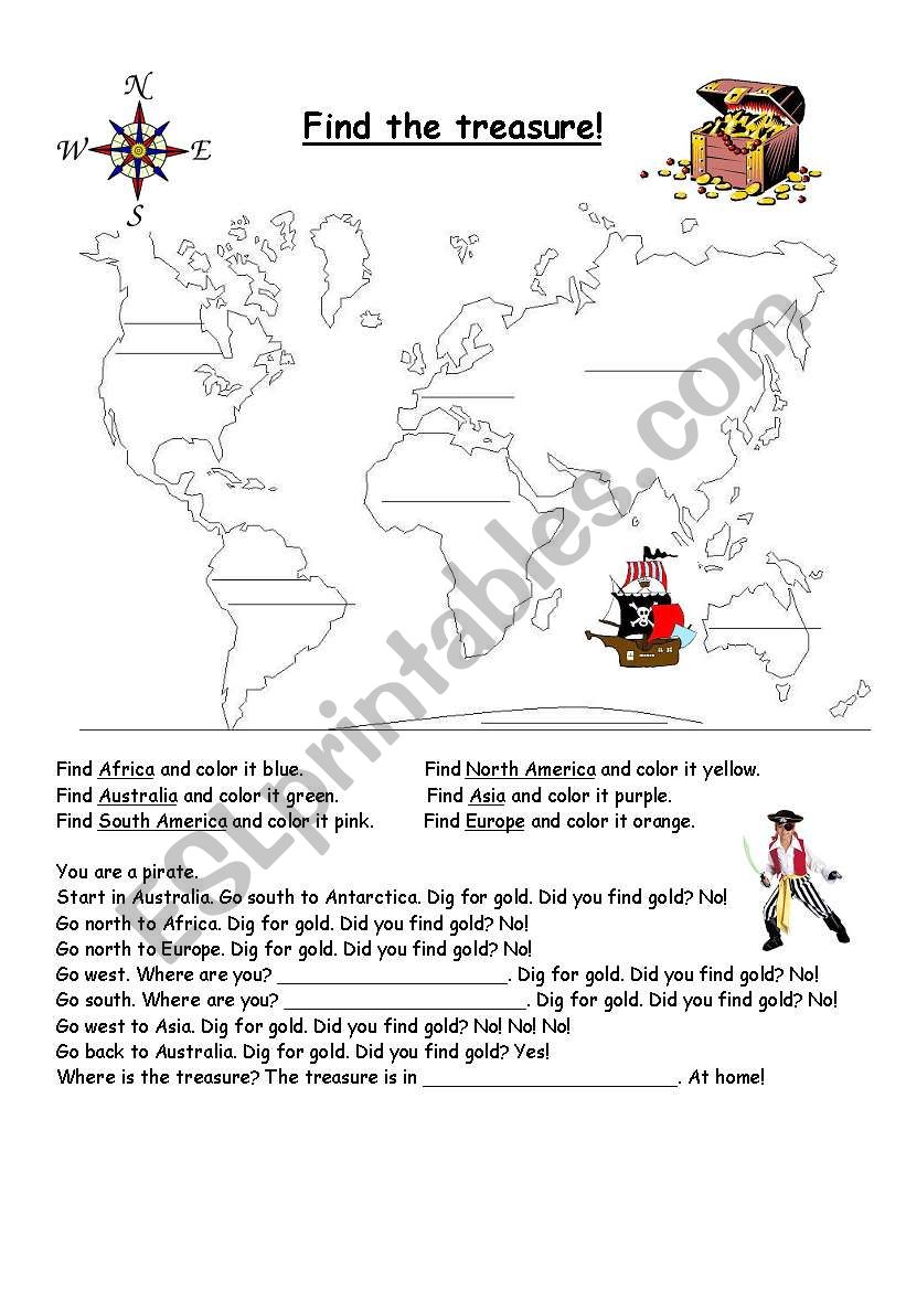 Find the Treasure! worksheet