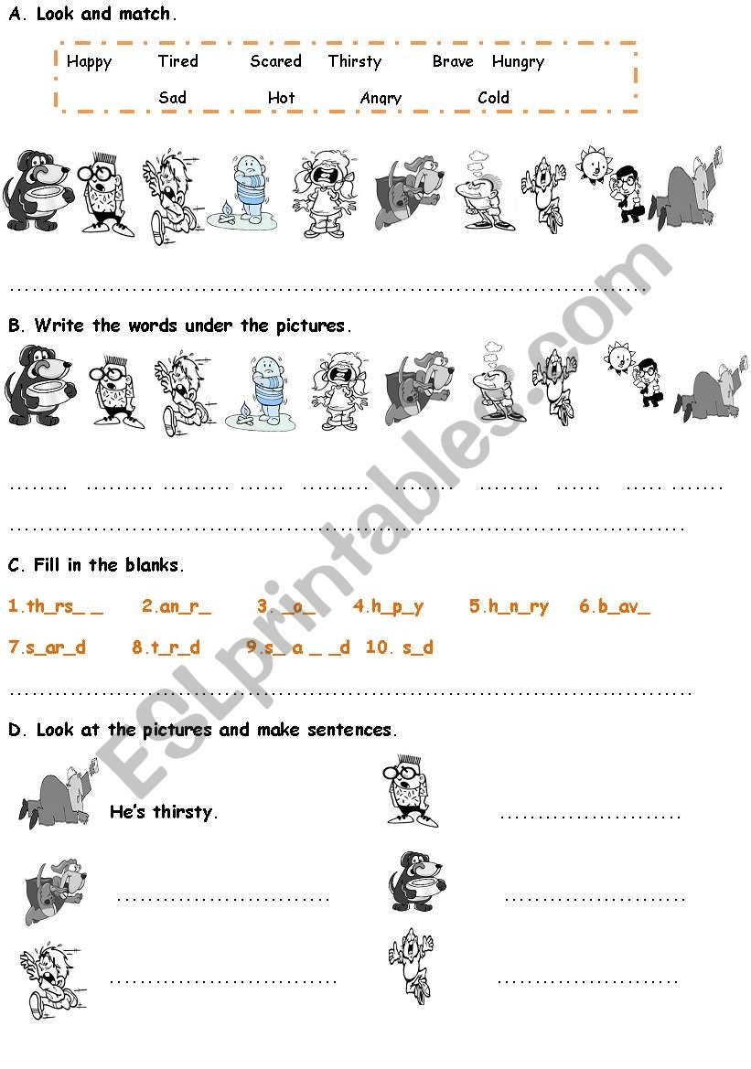 Feelings worksheet