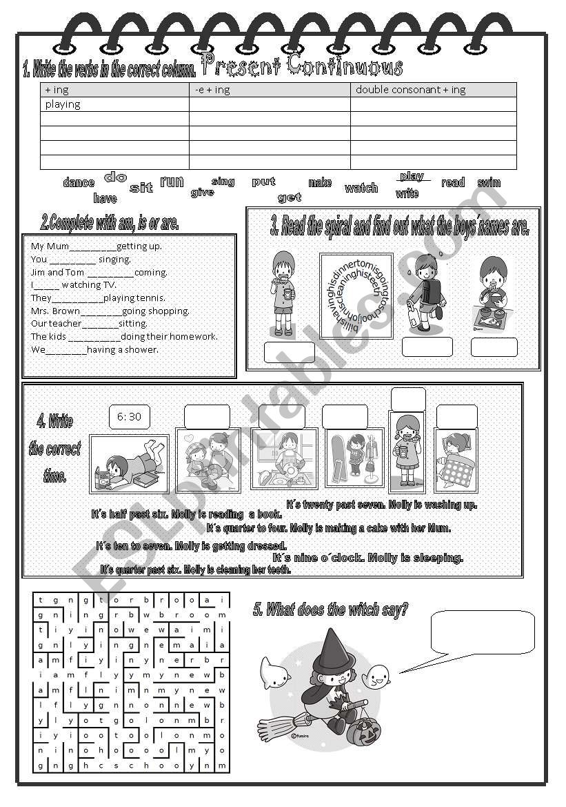 Present Continuous worksheet