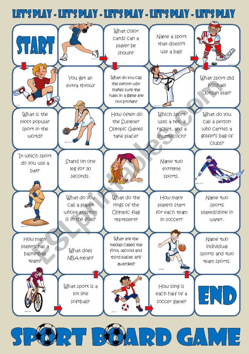 Sports Board Game worksheet