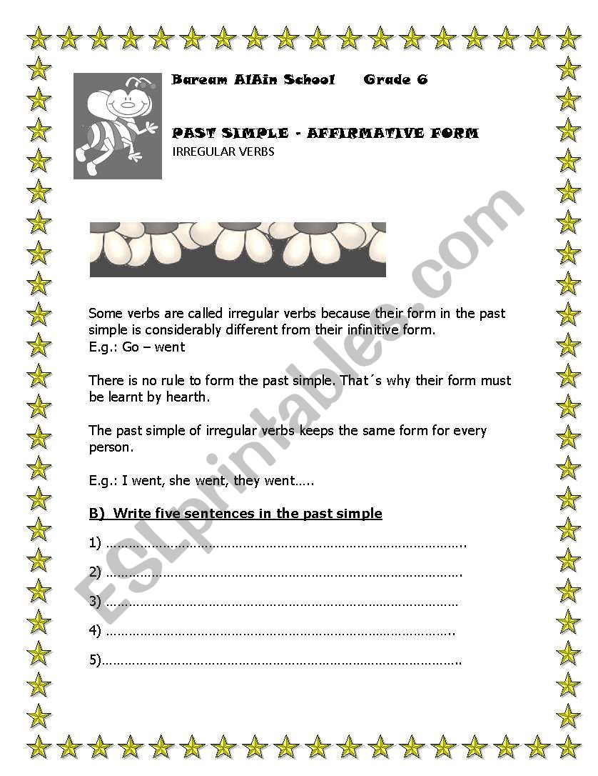  past simple  worksheet