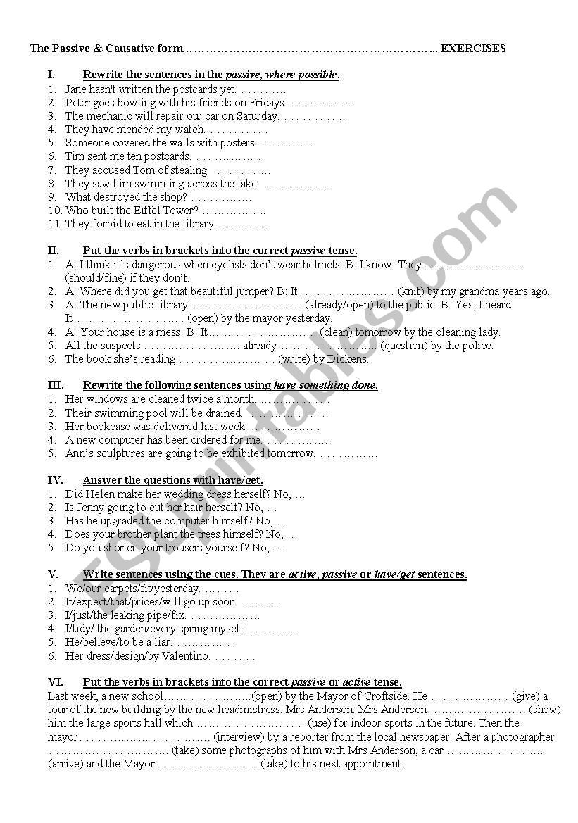 Passive Voice - Causative Form