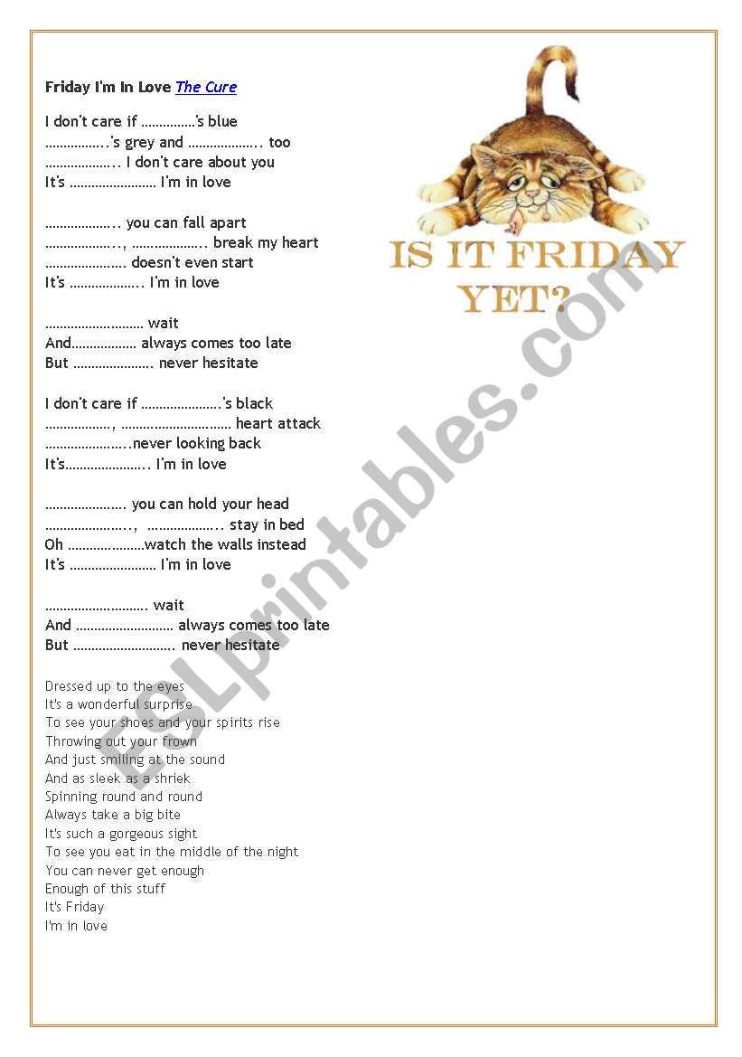 Friday IÂ´m in love by The Cure