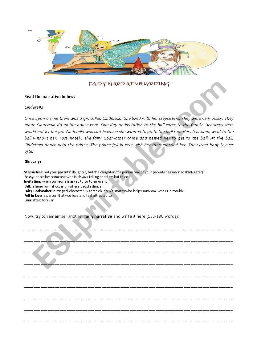 FAIRY NARRATIVE WRITING worksheet