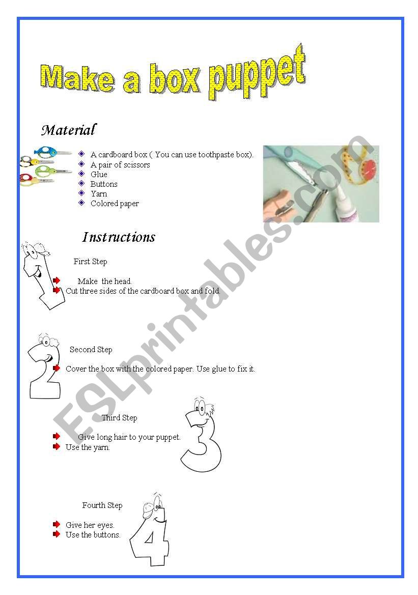 Box Puppet  worksheet