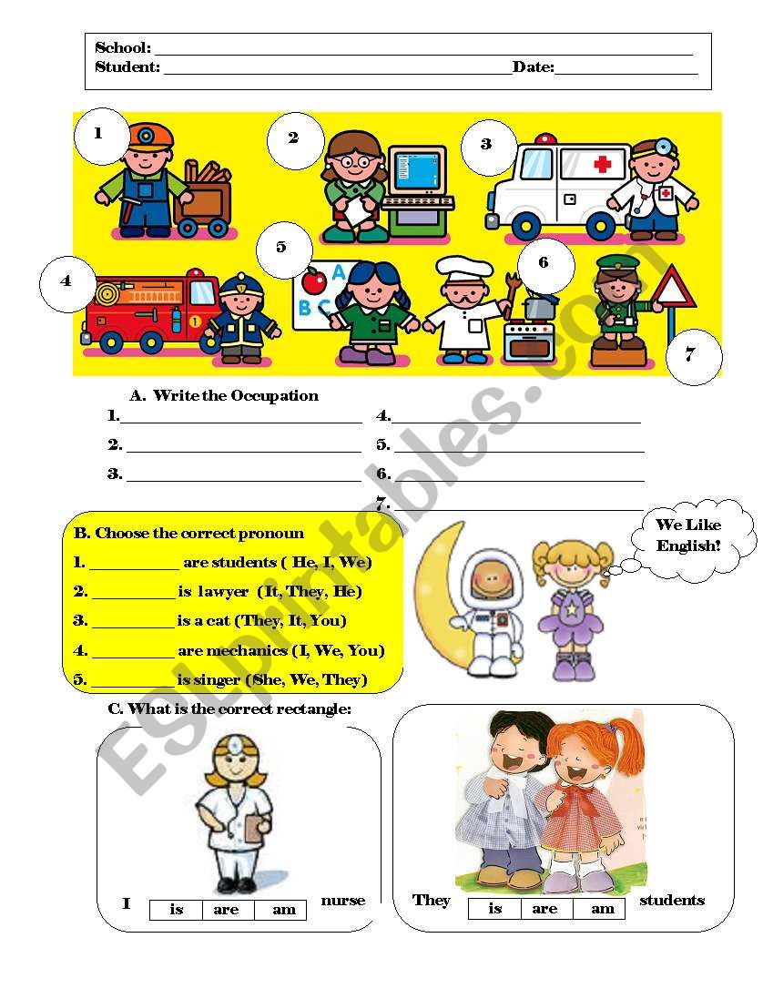 Jobs and Occupations worksheet