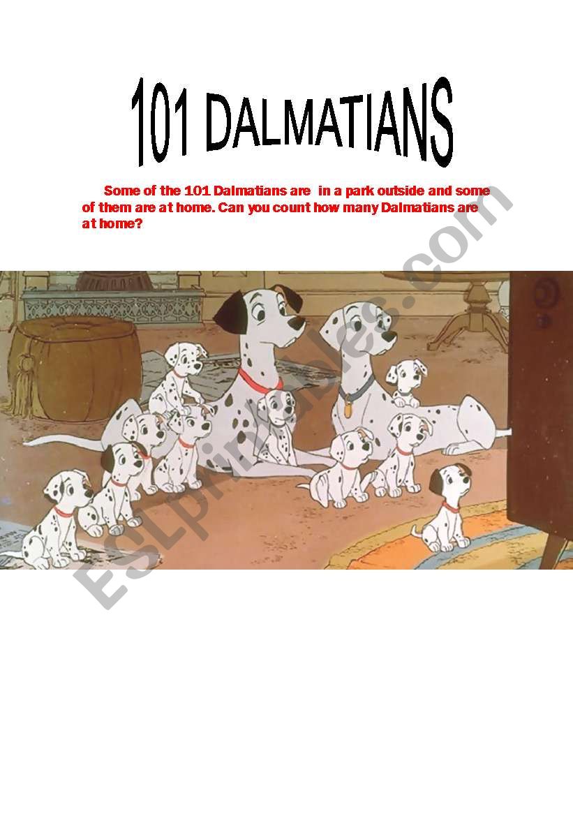 101 DALMATIANS worksheet