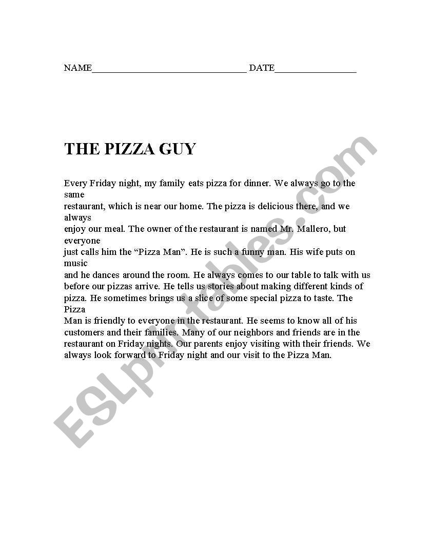 pizza guy worksheet
