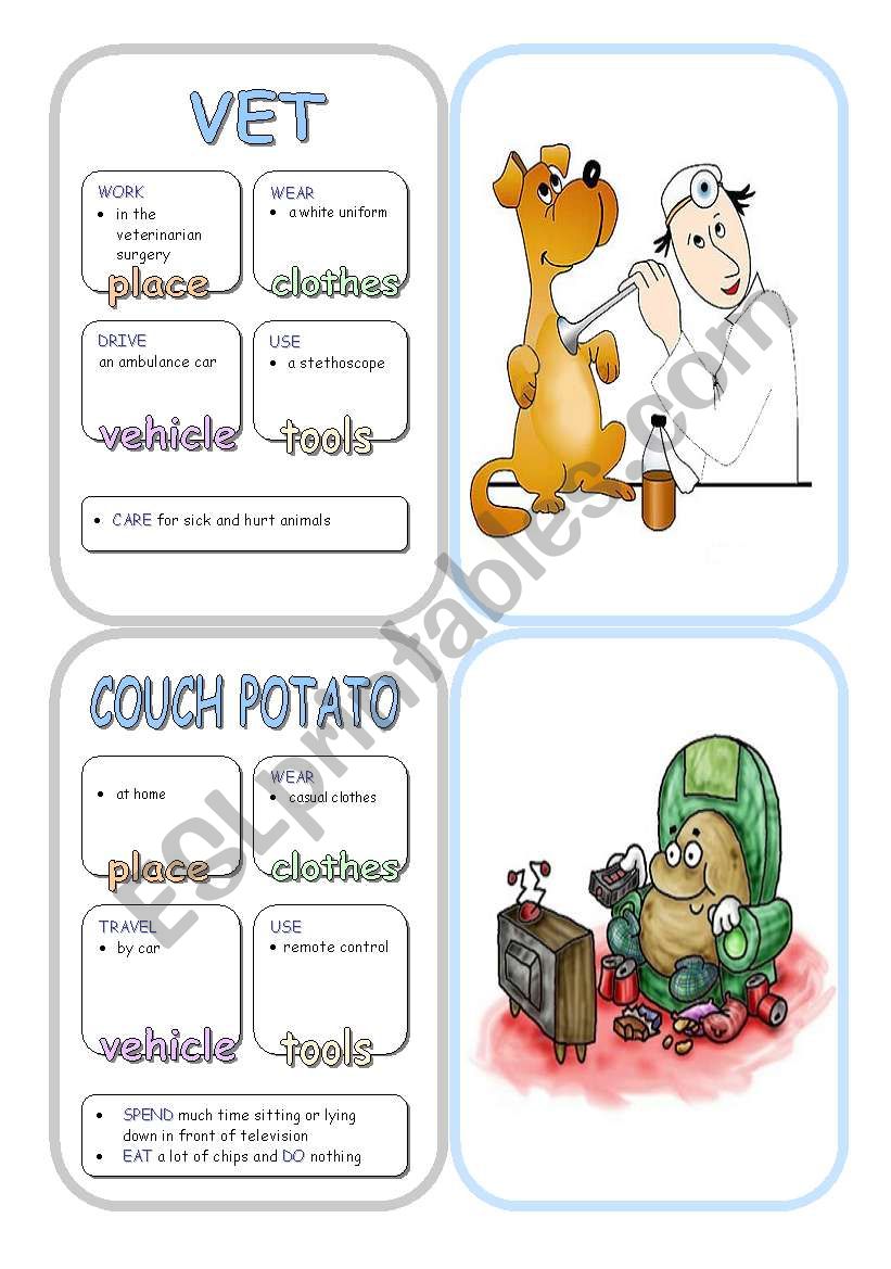 Job Cards - Set 9 worksheet