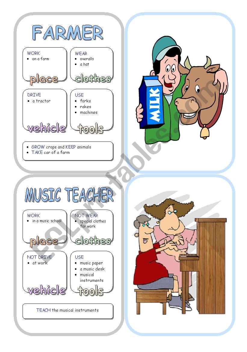 Job Cards - Set 10 worksheet