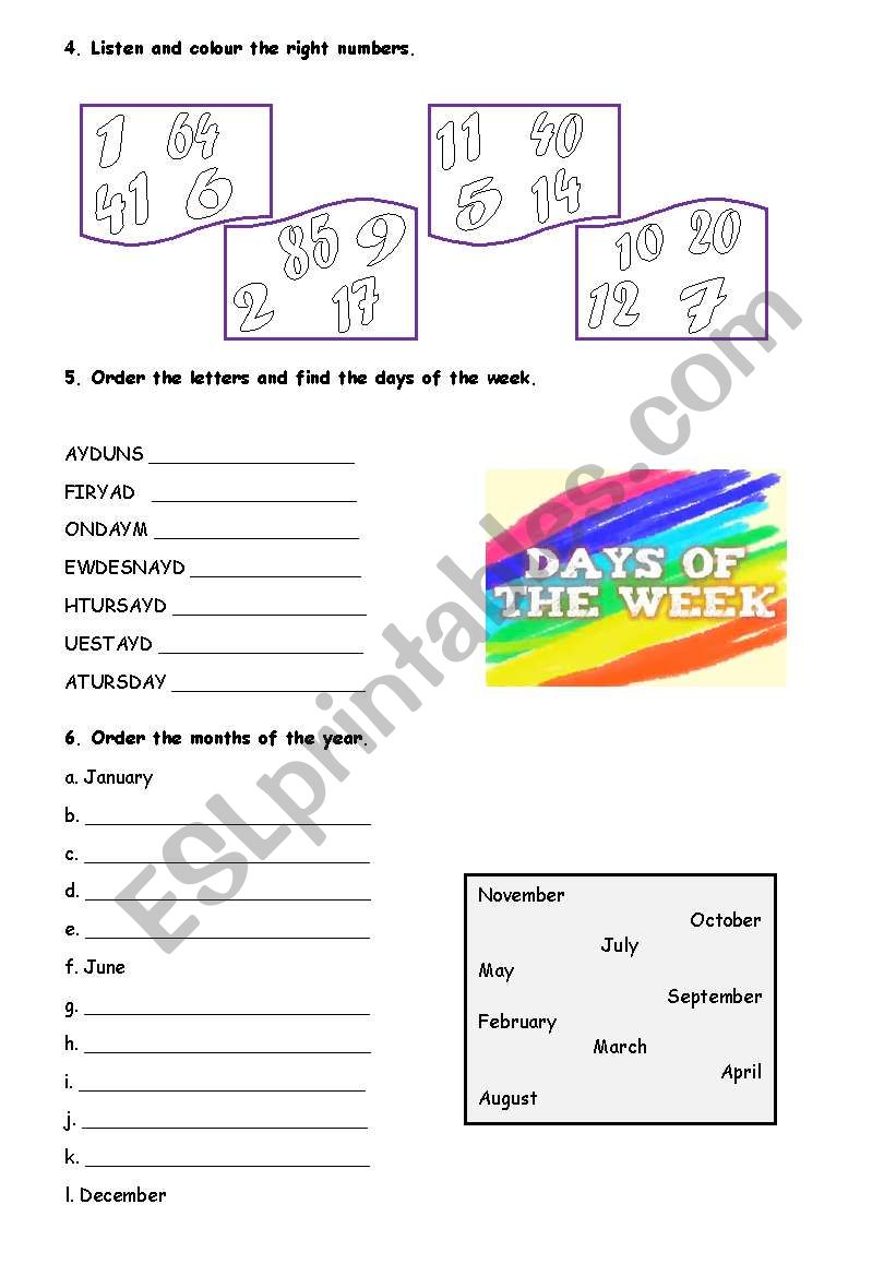 Test - 2nd part worksheet