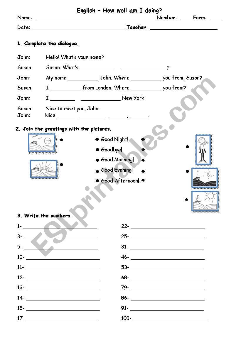 test - 1st part worksheet