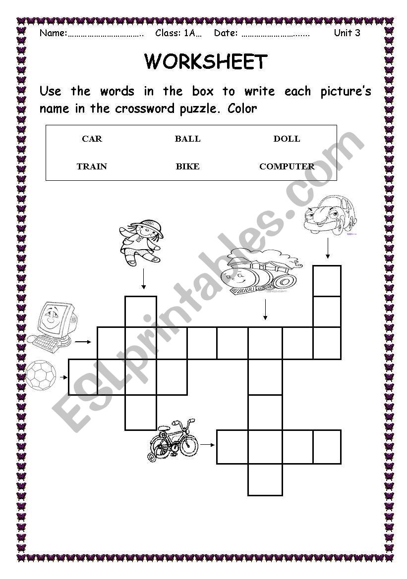 CROSSWORD PUZZLE worksheet